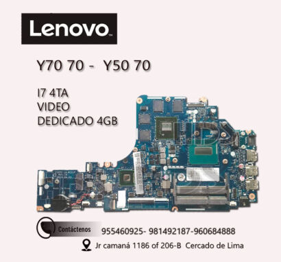 PLACA MADRE LENOVO Y50 70 , Y70 70 , I7-4TH , TARJETA DE VIDEO 4GB